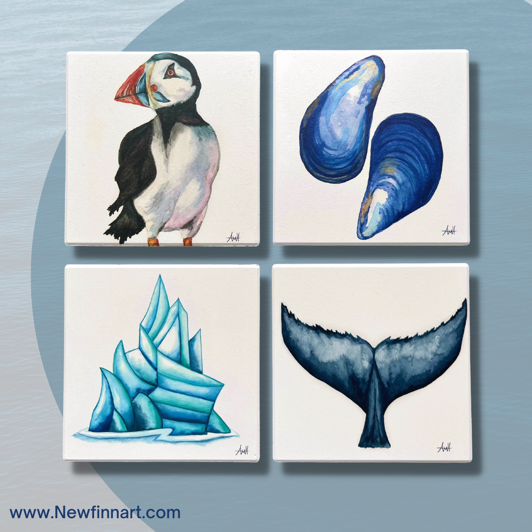 Newfoundland Imagery Ceramic Coaster Set