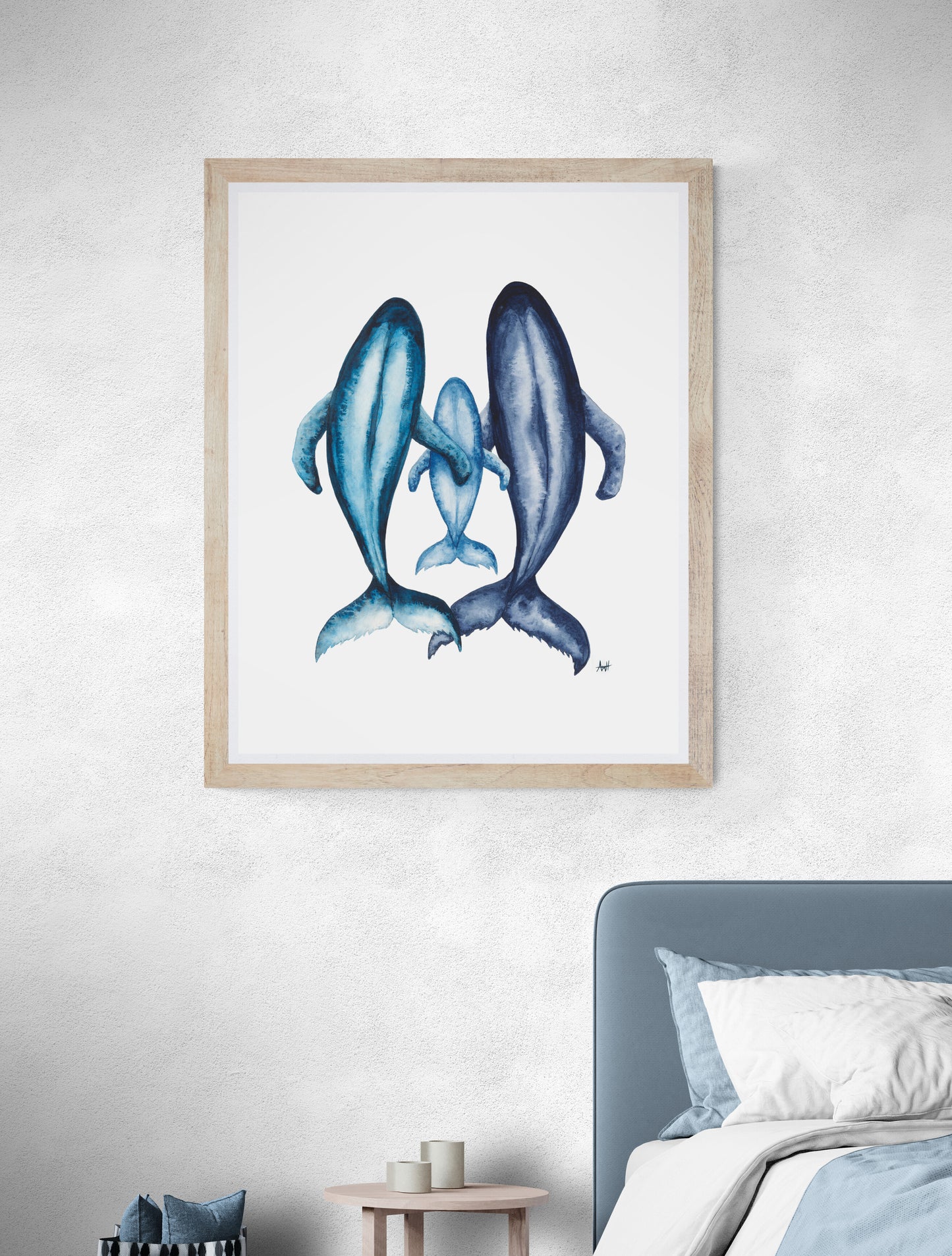 "Between Us" Watercolour Three Whale Pod Fine Art Print
