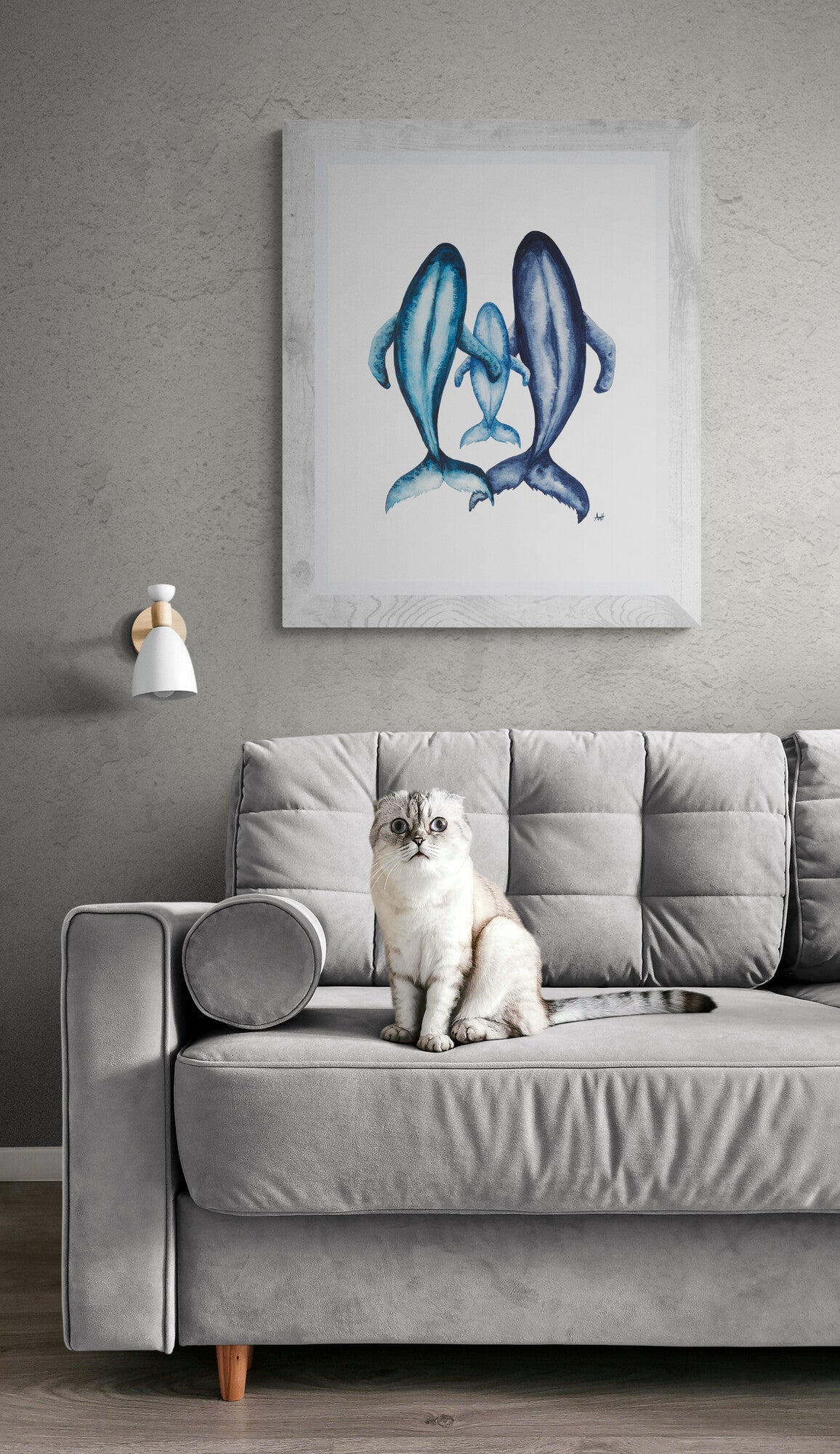 "Between Us" Watercolour Three Whale Pod Fine Art Print