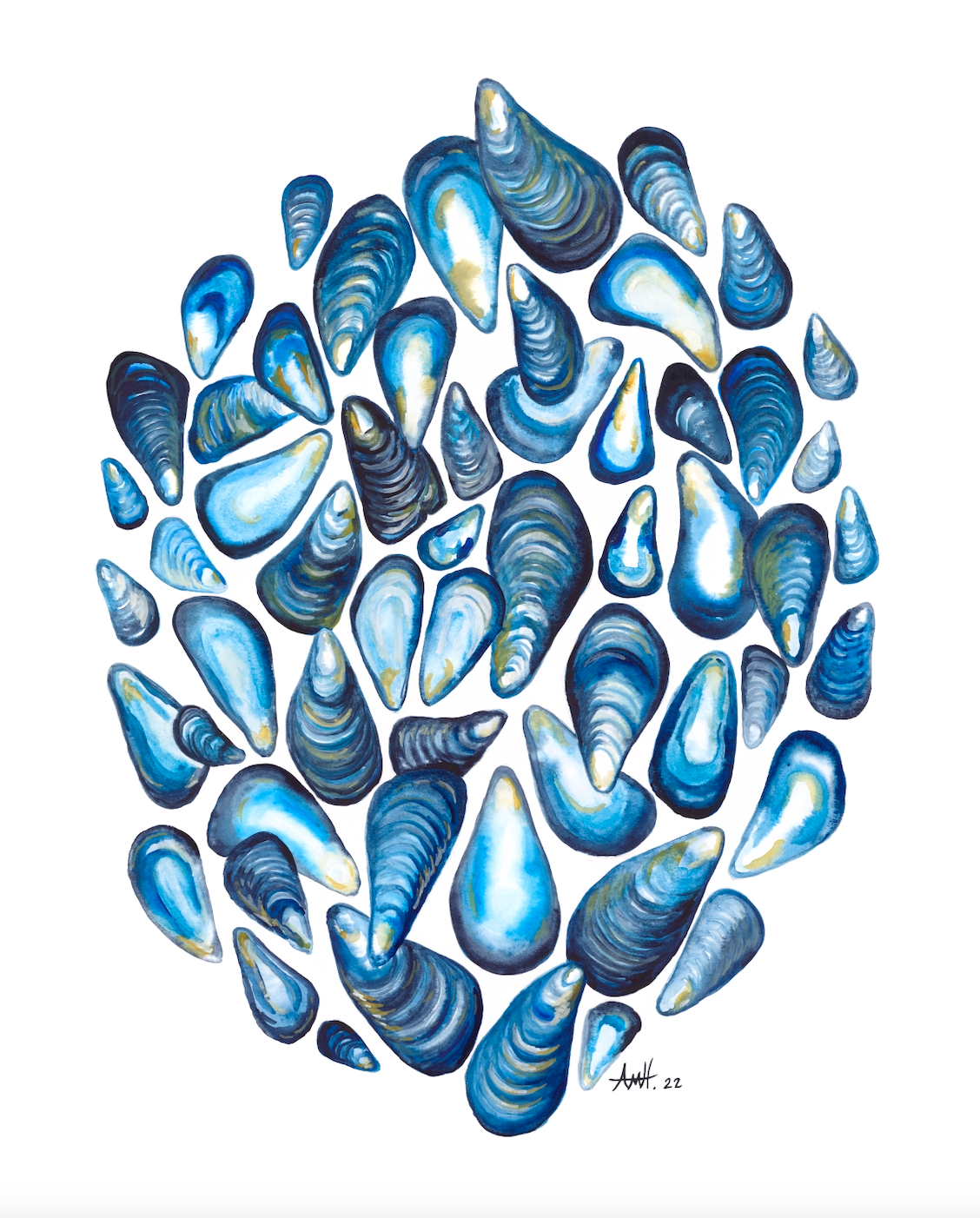 "Shore Mussels" Newfoundland Watercolour Fine Art Print