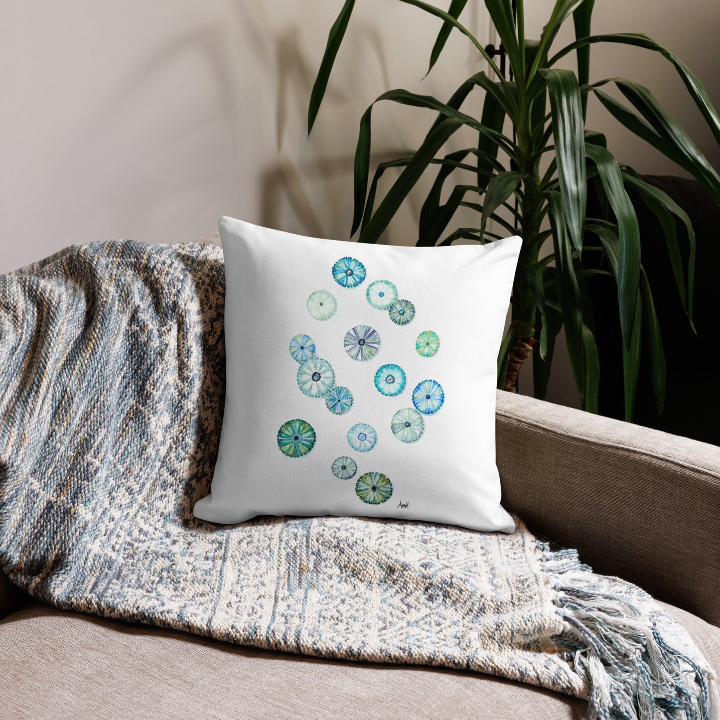 "Sea Urchin Energy" Premium Newfoundland Watercolour Pillow