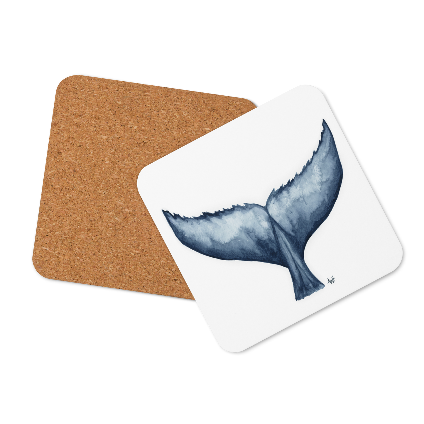Whale Tails- Newfoundland Imagery Coaster Set- Cork Back