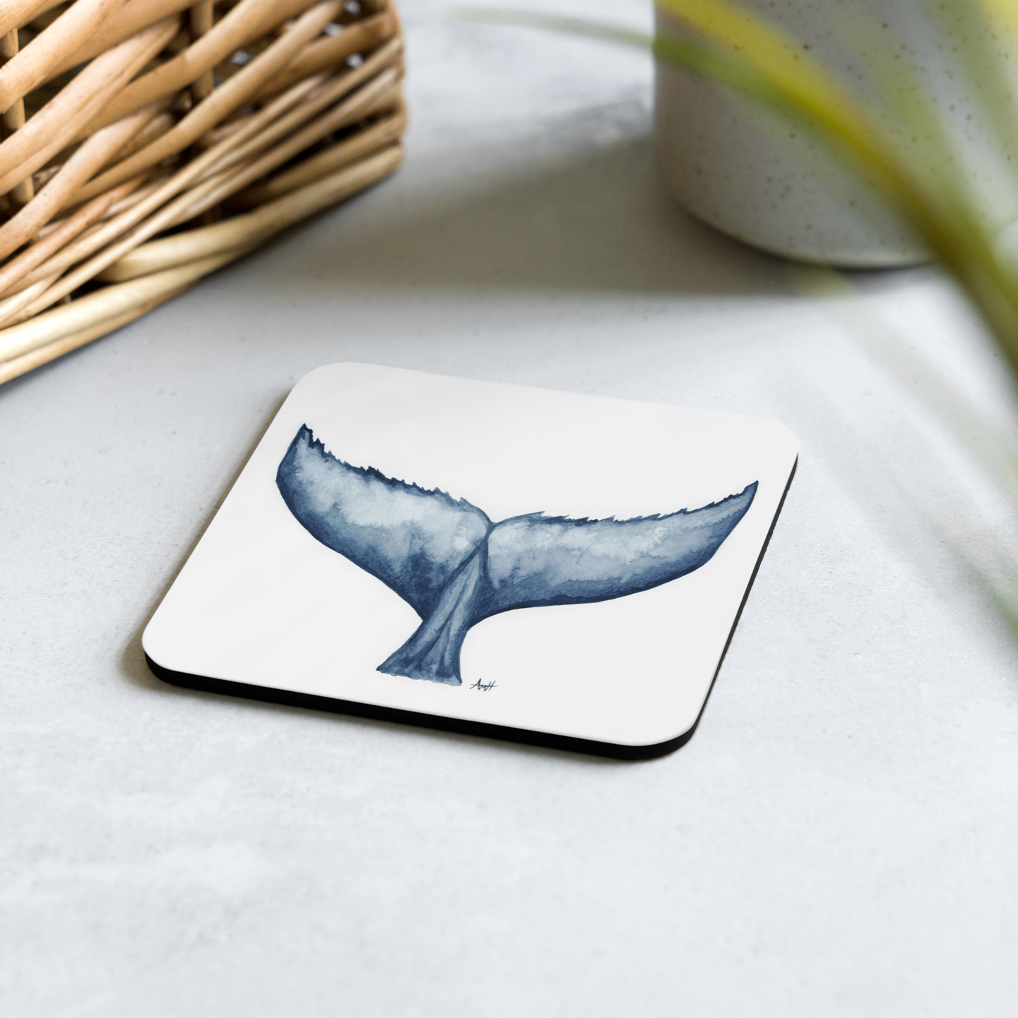 Whale Tails- Newfoundland Imagery Coaster Set- Cork Back