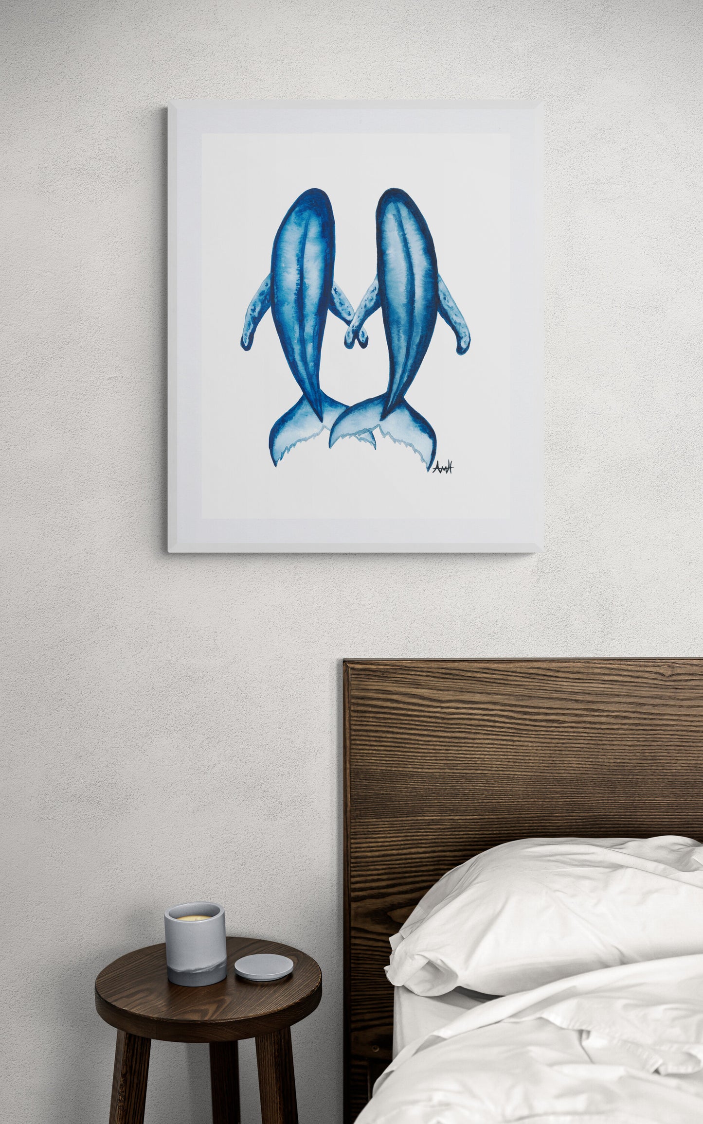 Newfoundland Watercolour Two Whale Pod "With You"  Fine Art Print
